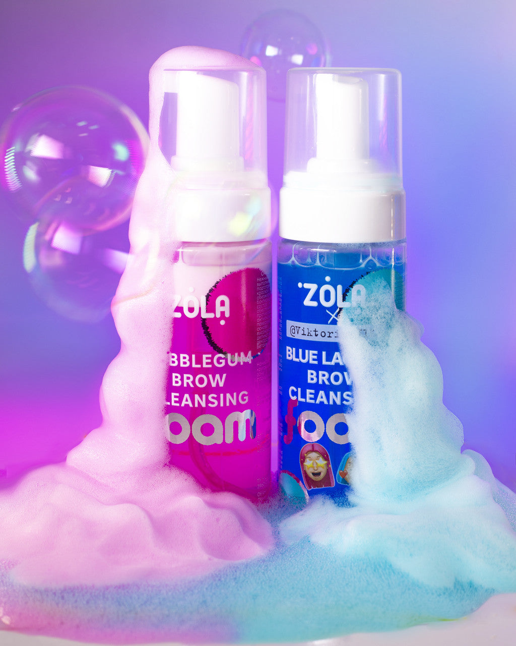Пенка для бровей ZOLA розовая, очищающая Bubblegum Brow Cleansing 150 мл