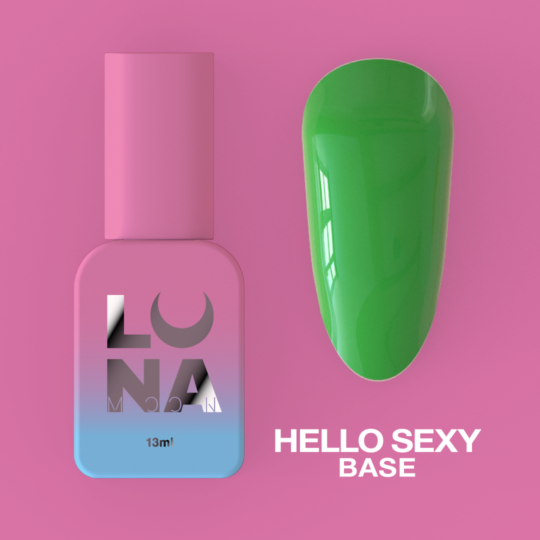 Камуфлирующая база для ногтей LunaMoon Base Hello Sexy в зеленом оттенке, 13 мл