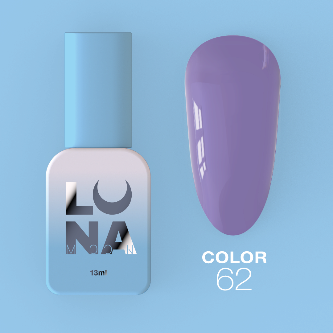 Гель-лак LunaMoon Color No. 62 светло-голубой, 13 мл