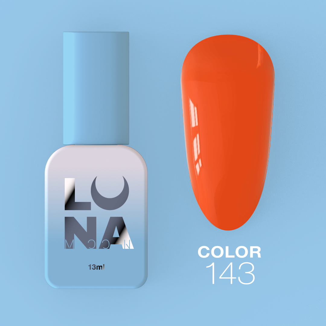Гель-лак LunaMoon Color No. 143 неоновый сочный оранжевый, 13 мл