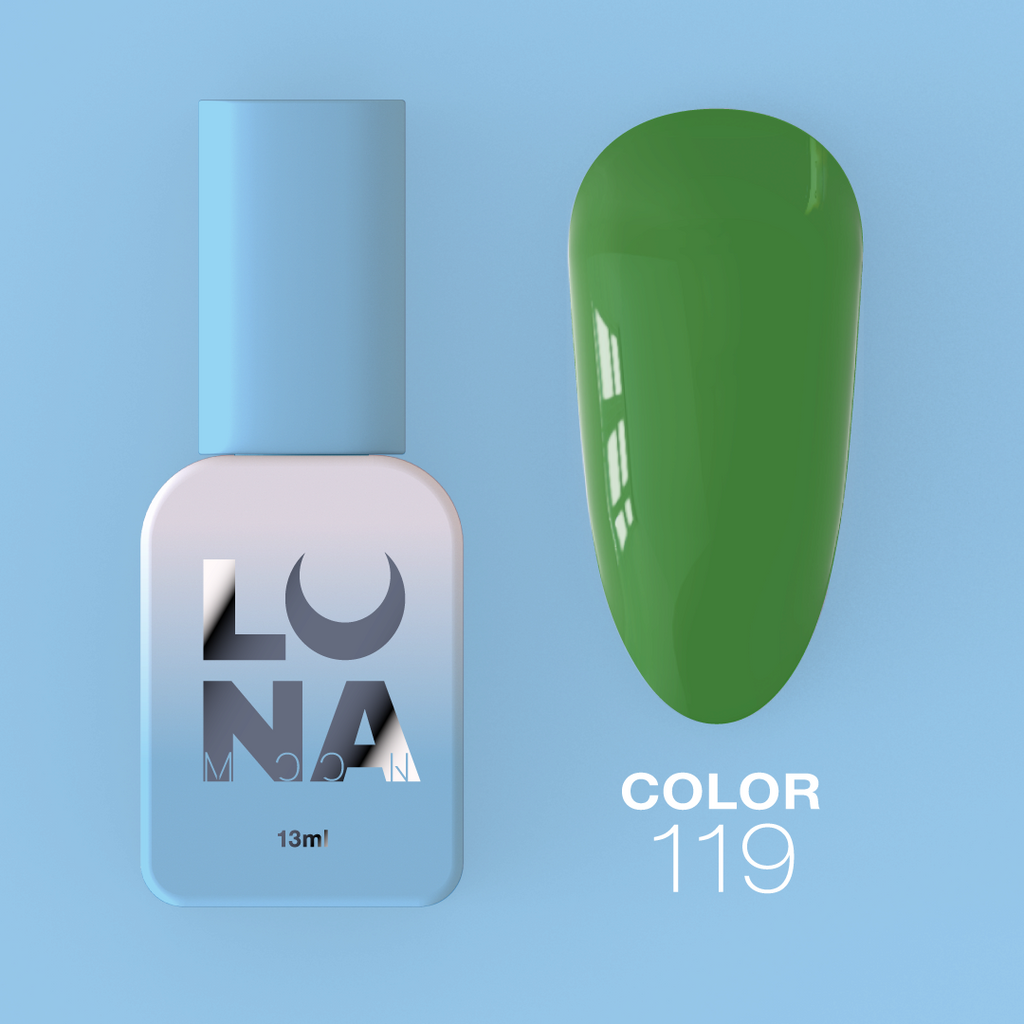 Гель-лак LunaMoon Color No. 119 травянисто-зелёный, 13 мл