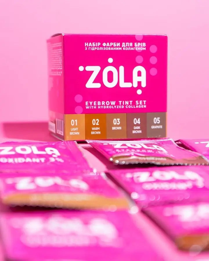 Набор красок для бровей ZOLA с коллагеном в саше Eyebrow Tint With Collagen 11 5x5 мл