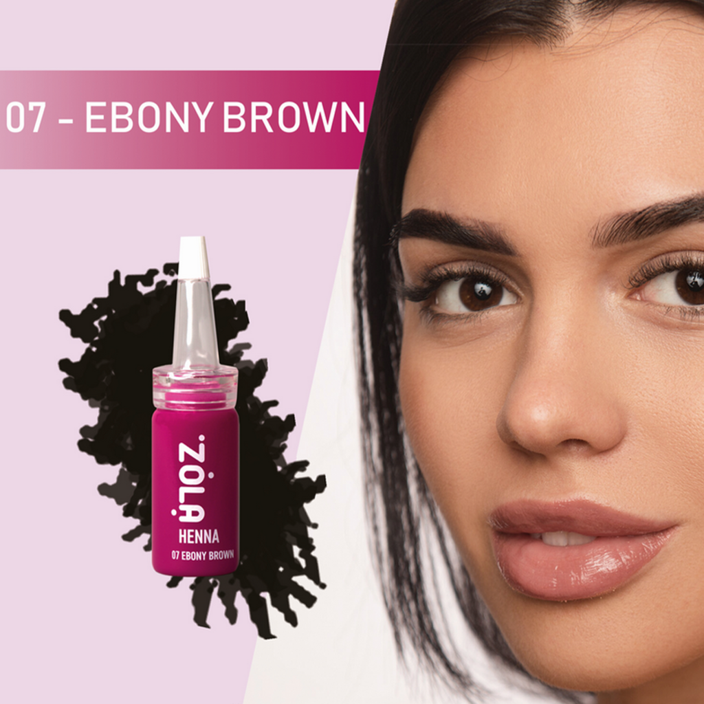 Хна для бровей ZOLA professional 07 Ebony Brown кофейный для ярких брюнеток и шатенок, 10 г