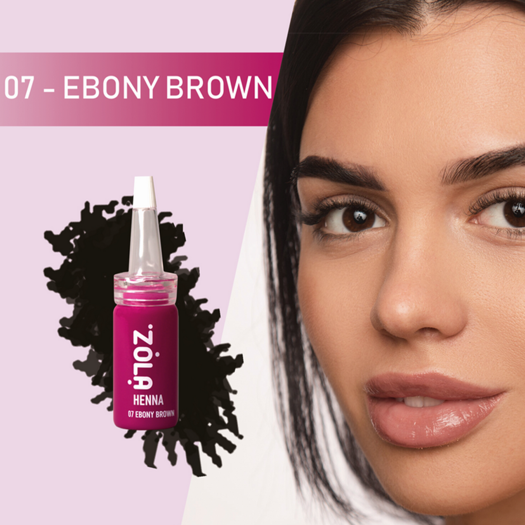 Хна для бровей ZOLA professional 07 Ebony Brown кофейный для ярких брюнеток и шатенок, 10 г