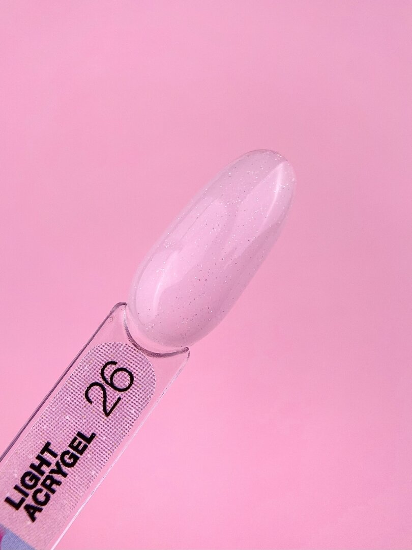 Жидкий гель LunaMoon Light Acrygel № 26 светло-розовый с блестками, 13 мл