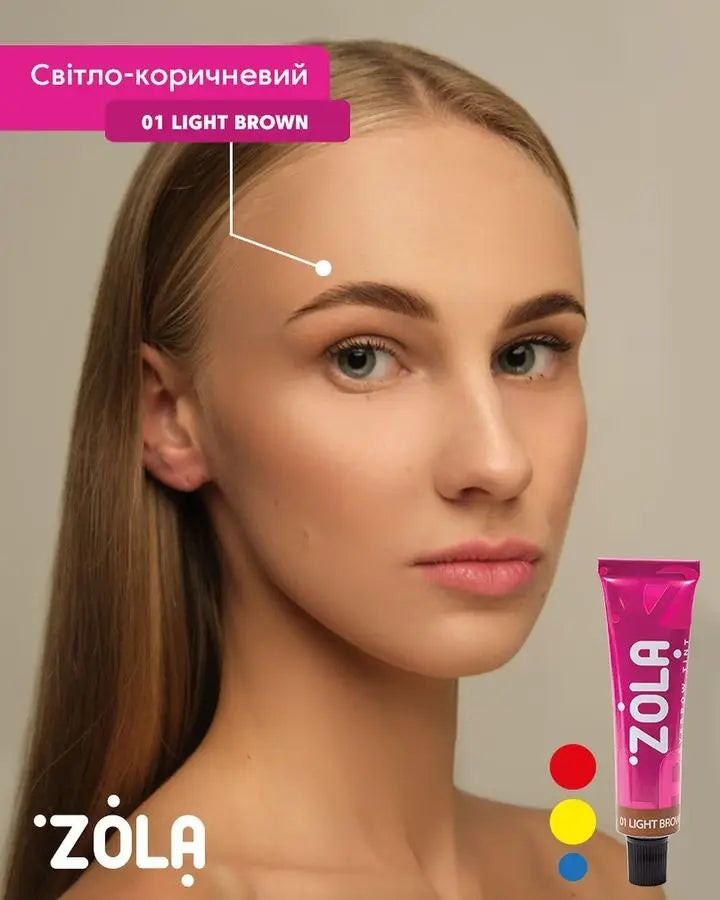 Краска для бровей ZOLA с коллагеном в саше Eyebrow Tint With Collagen 01 Light Brown 5 мл