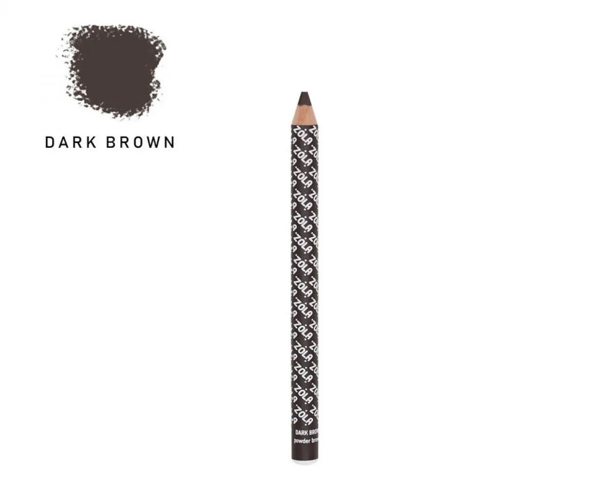 Пудровый карандаш для бровей ZOLA Powder Brow Pencil, темно-коричневый, для брюнеток, 1,19 г