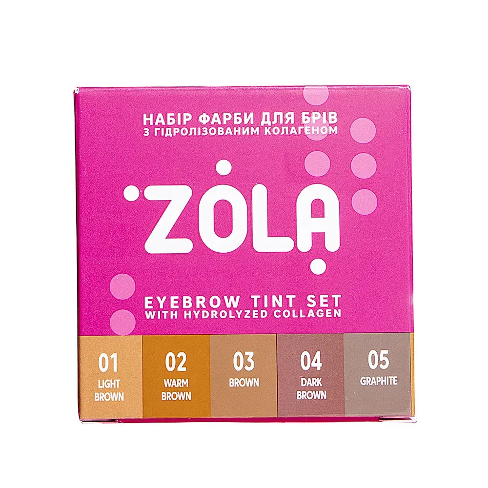 Набор красок для бровей ZOLA с коллагеном в саше Eyebrow Tint With Collagen 11 5x5 мл