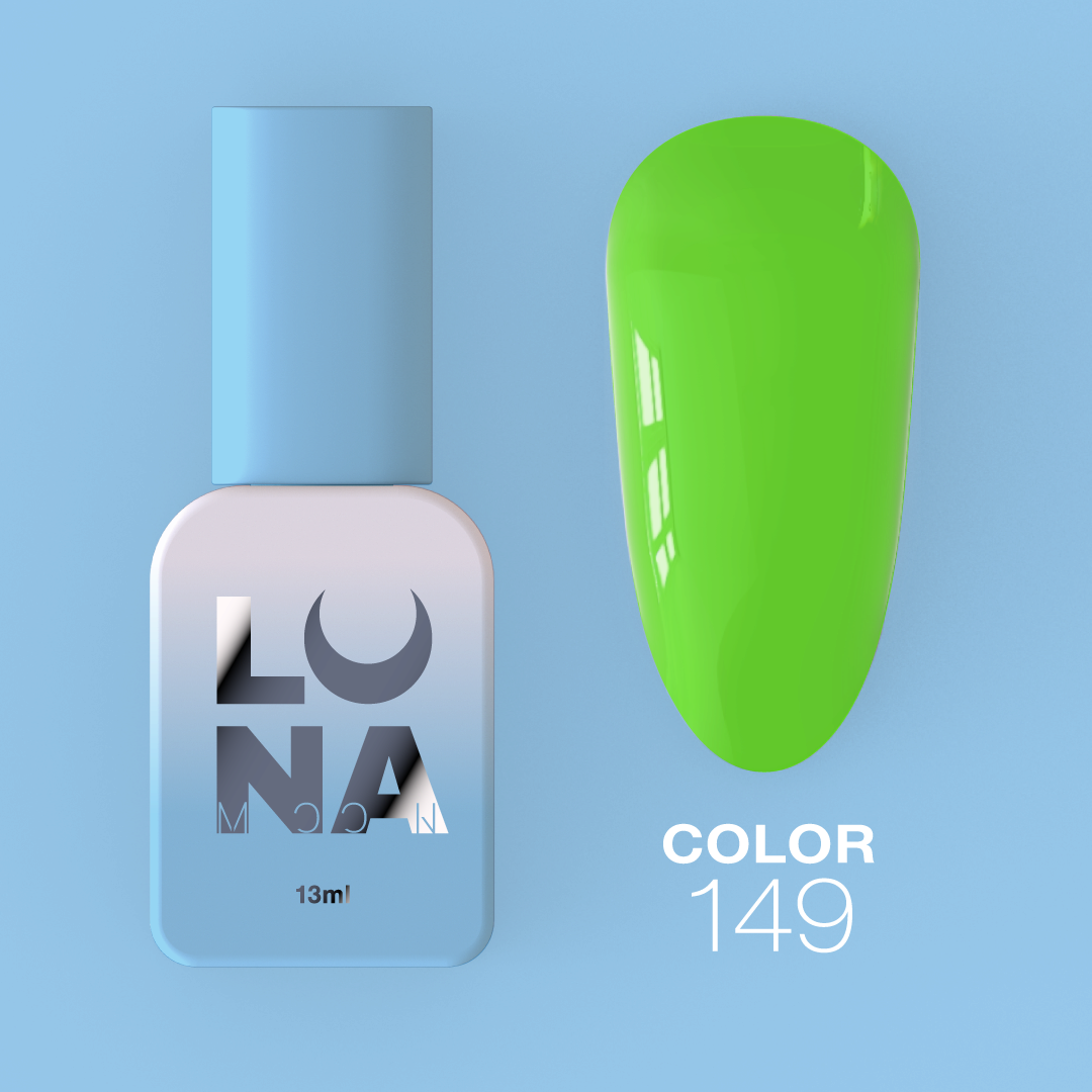 Гель-лак LunaMoon Color No. 149 неоново-ярко-зеленый, 13 мл