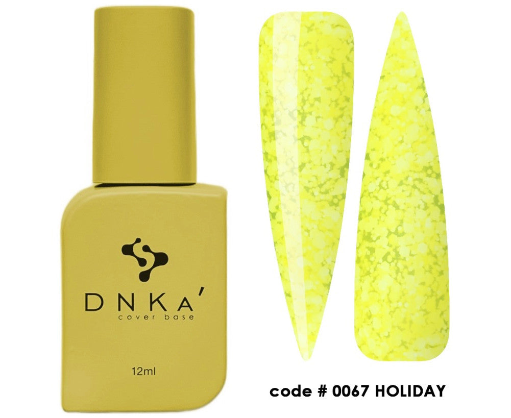 Камуфляжная база DNKa Cover Base № 0067 Праздничный желтый с хлопьями, 12 мл