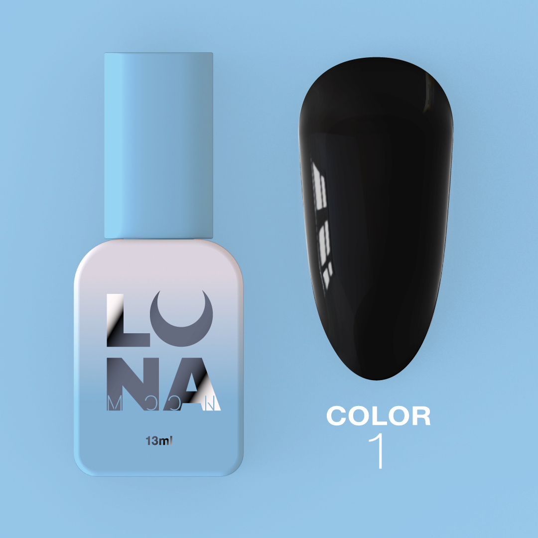 Гель-лак LunaMoon Color No. 01 черный, 13 мл