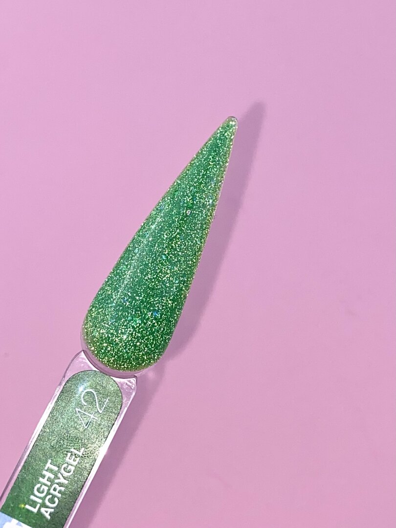 Жидкий гель LunaMoon Light Acrygel № 42 зеленый светоотражающий, 13 мл