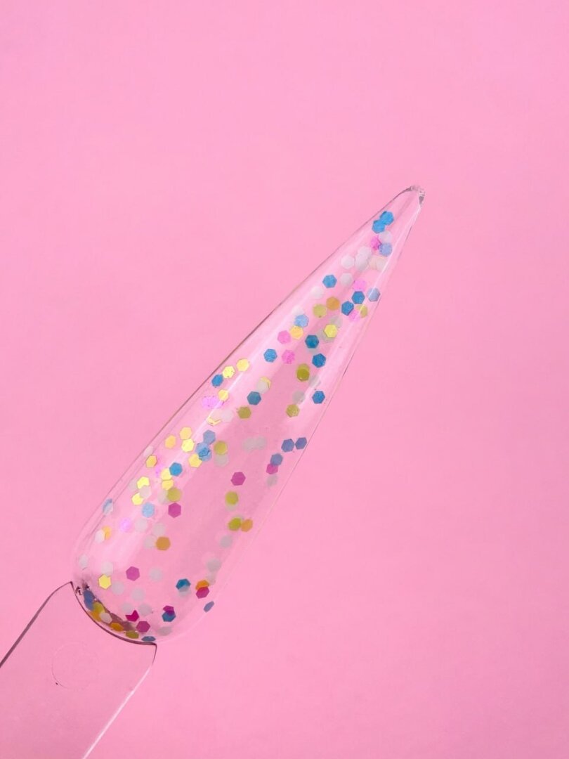 Топ для гель-лака Top Bonbon с разноцветными фигурками без липкого слоя, 13 мл