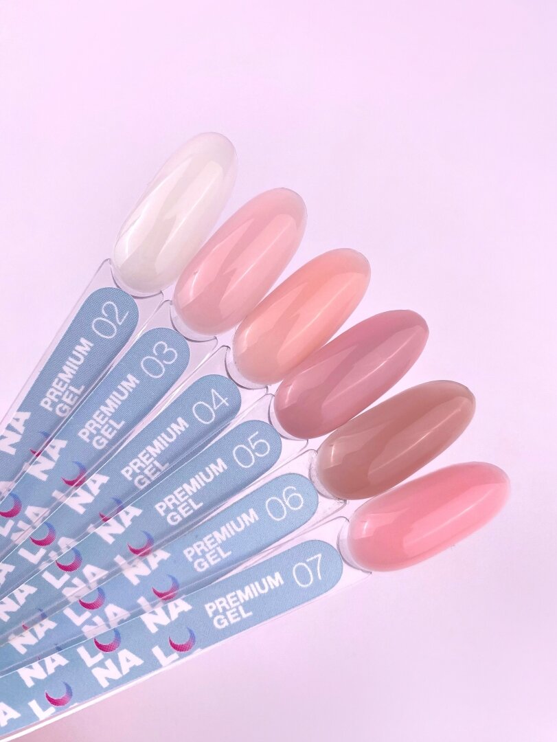 Гель для наращивания ногтей розовый LunaMoon Gel Premium № 7, 15 мл