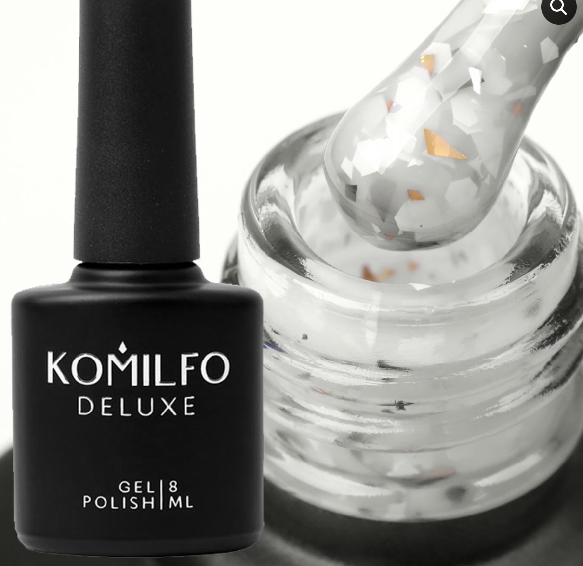 KOMILFO GLASSY BASE GB003 (МОЛОКО СО СЛОЯМИ), 8 МЛ (база для ногтей)