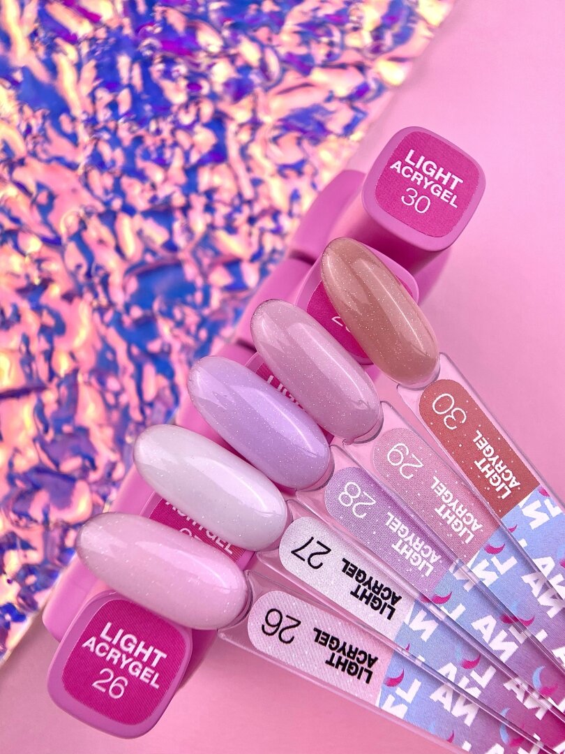 Жидкий гель LunaMoon Light Acrygel № 27 молочный с блестками, 13 мл