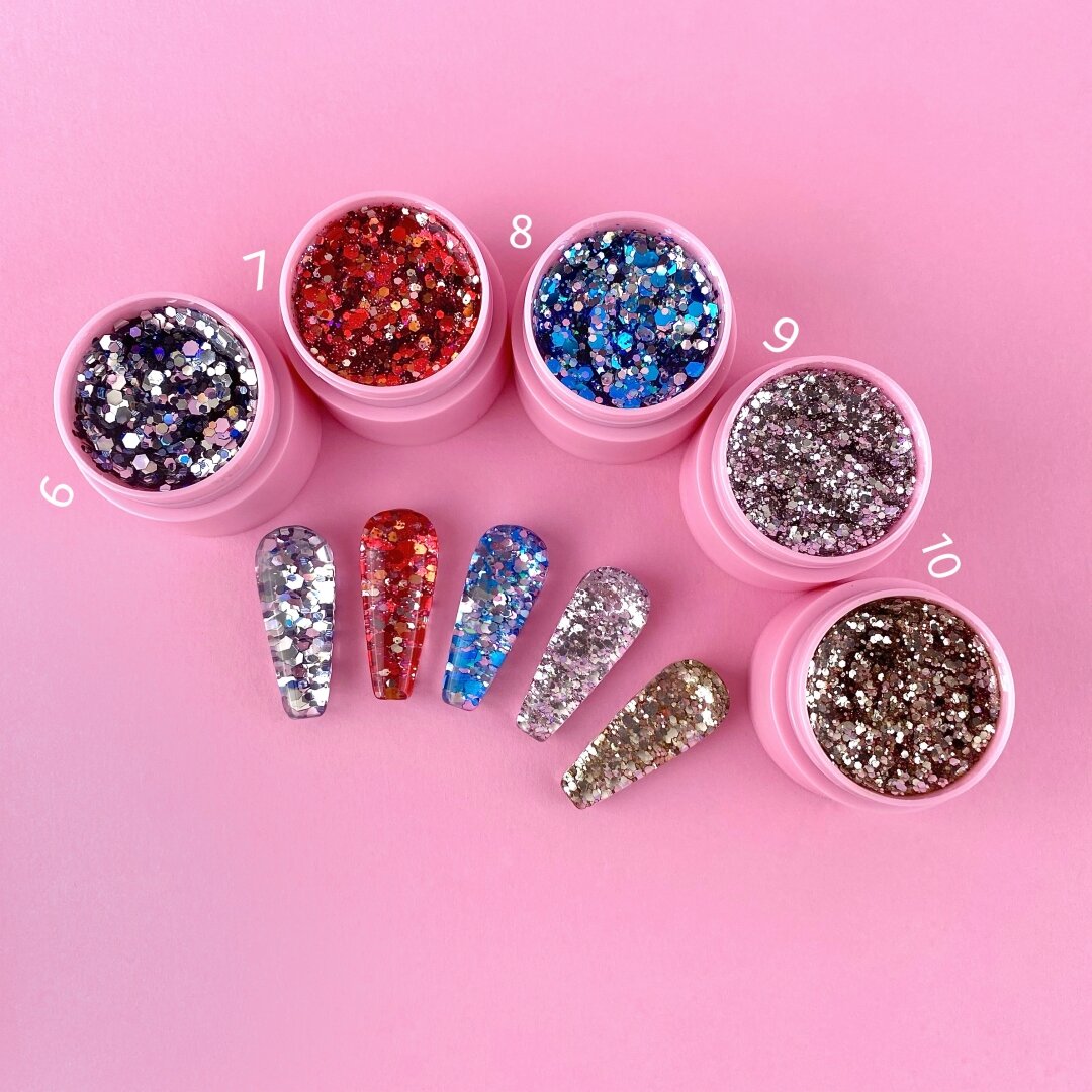 Глиттер-гель LunaMoon Unicorn Glitter Gel № 10, 5 мл