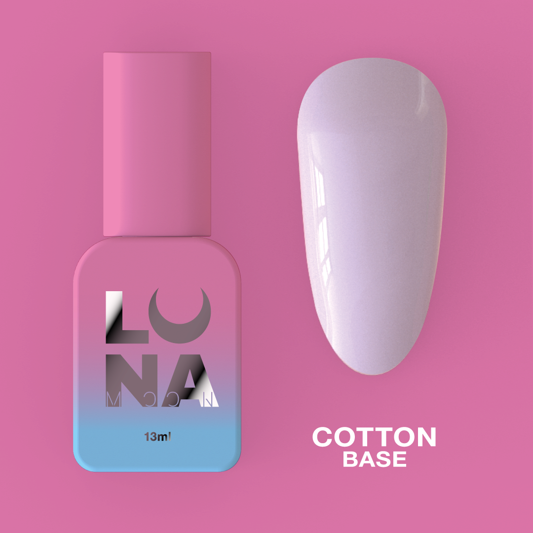 Камуфлирующая база для ногтей LunaMoon Base Cotton в сером оттенке, 13 мл