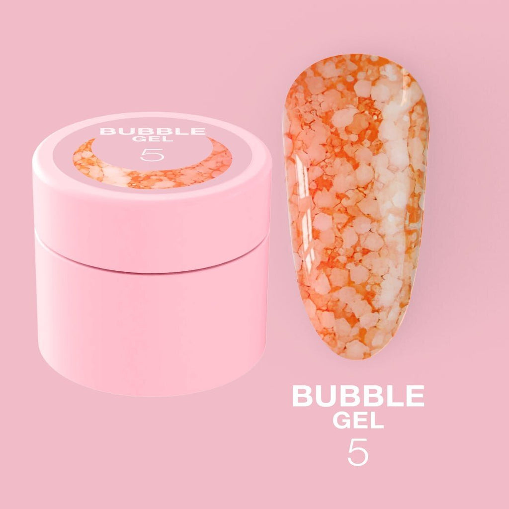 Блискучий гель LunaMoon Bubble Gel № 5 для дизайну, 5 мл