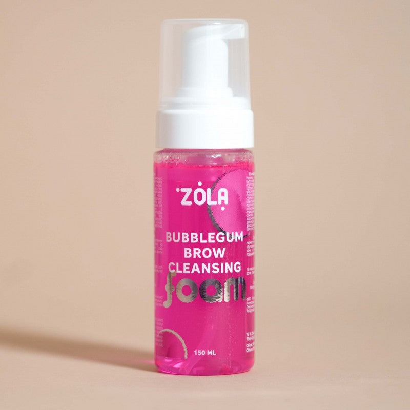 Пенка для бровей ZOLA розовая, очищающая Bubblegum Brow Cleansing 150 мл