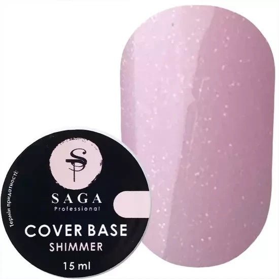 База с шиммером Saga Professional Shimmer #7 бело-сиреневый, 15 мл
