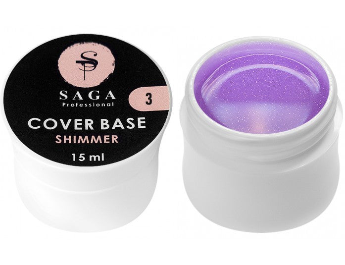 База с шиммером Saga Professional Shimmer No. 3 светло-фиолетовый, 15 мл