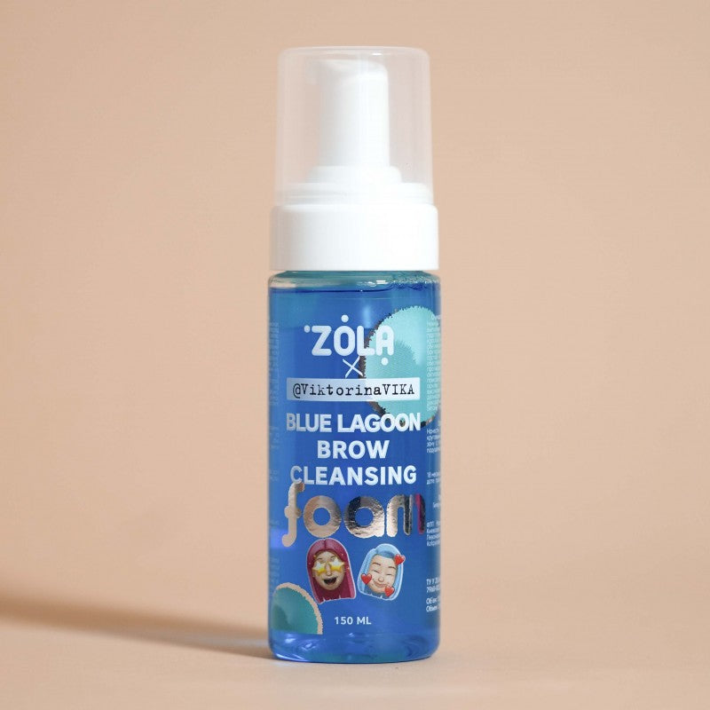 Пенка для бровей ZOLA розовая, очищающая, Blue Lagoon Brow Cleansing 150 мл