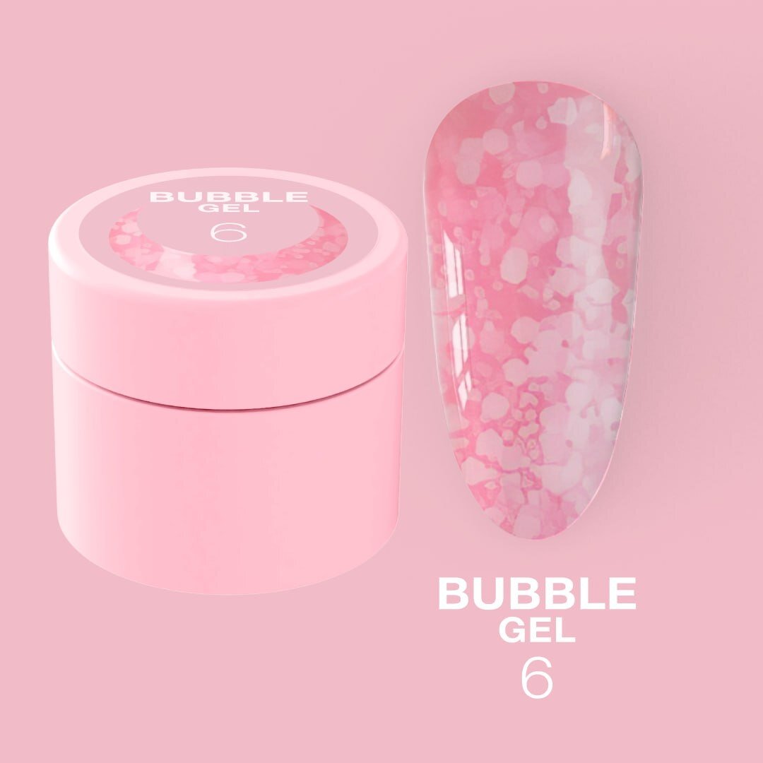 Блискучий гель LunaMoon Bubble Gel № 6 для дизайну, 5 мл