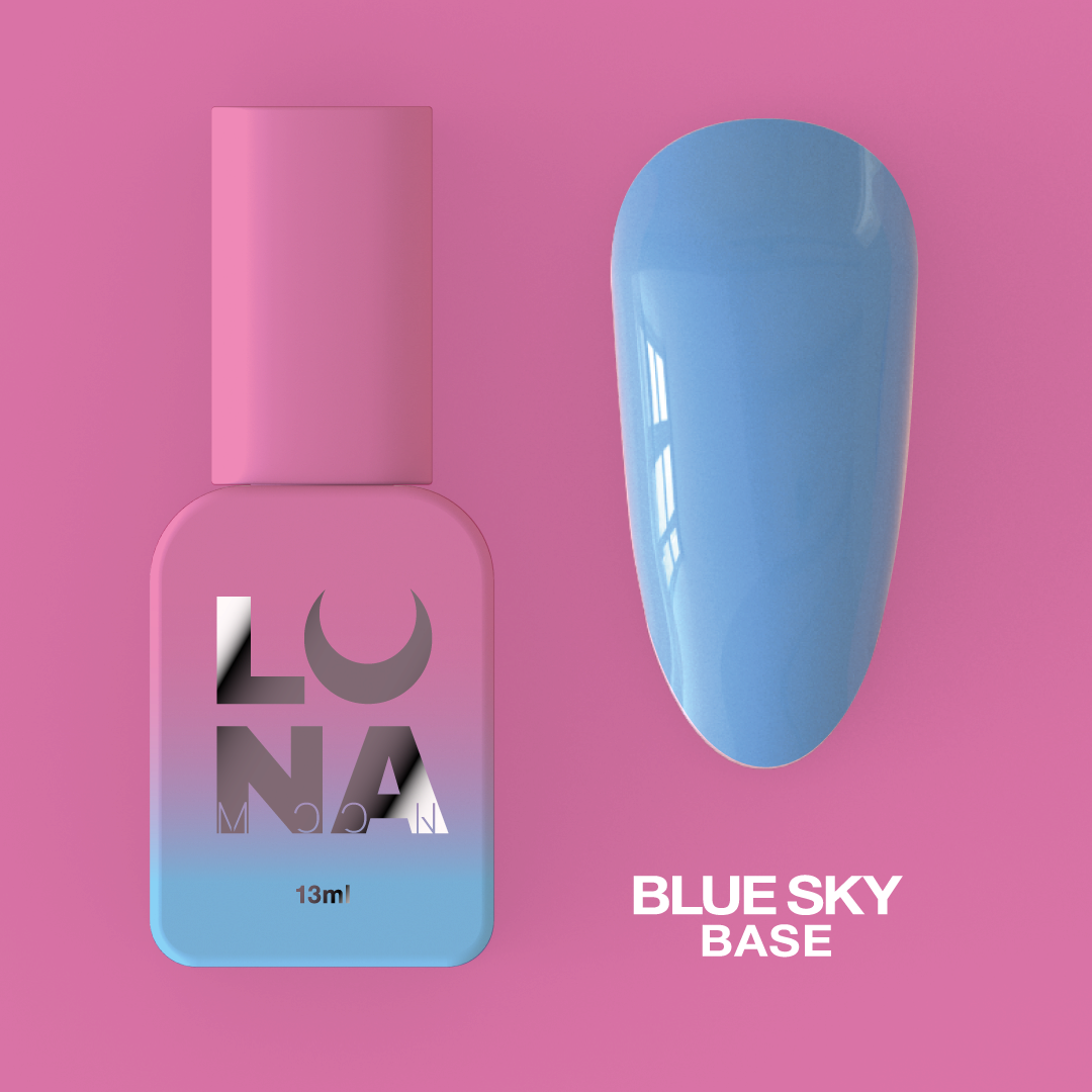 Камуфлирующая база для ногтей LunaMoon Base Blue Sky в синем оттенке, 13 мл