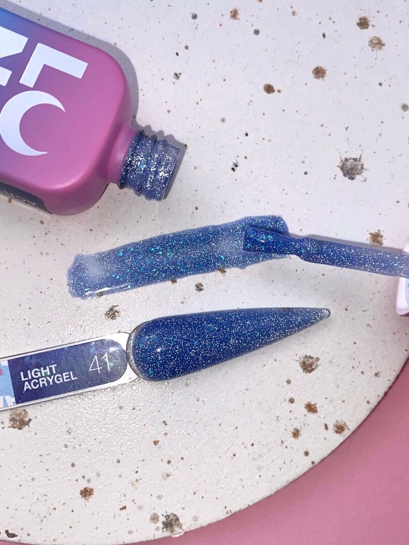 Жидкий гель LunaMoon Light Acrygel № 41 синий светоотражающий, 13 мл