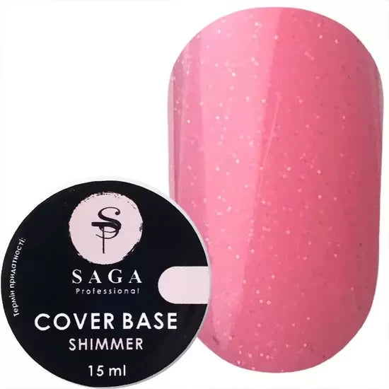 База с шиммером Saga Professional Shimmer #4 розовый персик, 15 мл