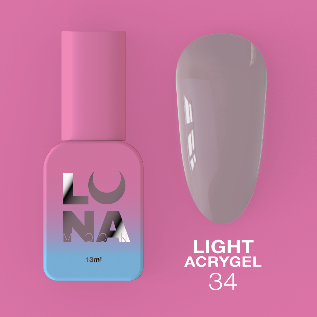 Жидкий гель LunaMoon Light Acrygel № 34 пастельно-сливовый, 13 мл