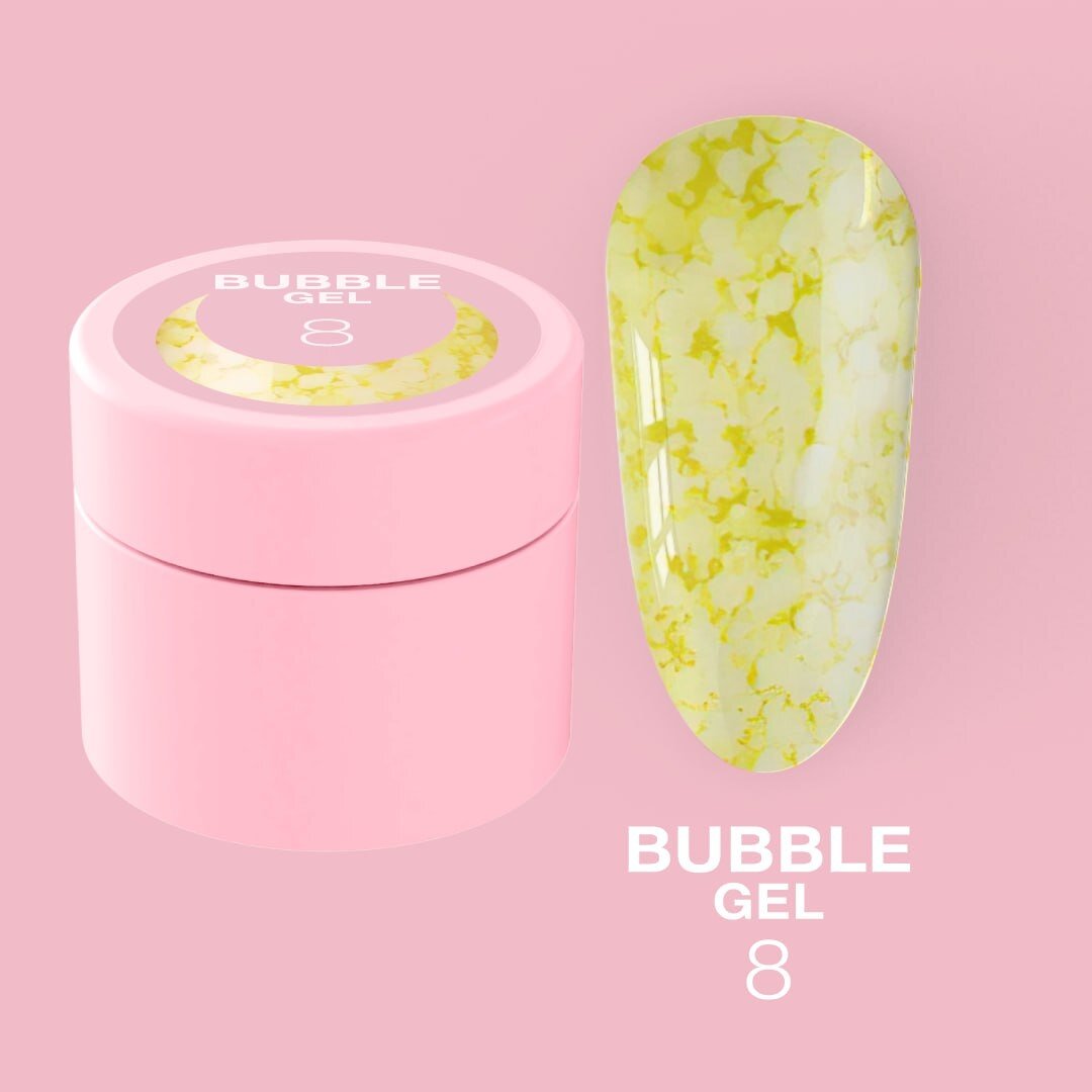 Блискучий гель LunaMoon Bubble Gel № 8 для дизайну, 5 мл