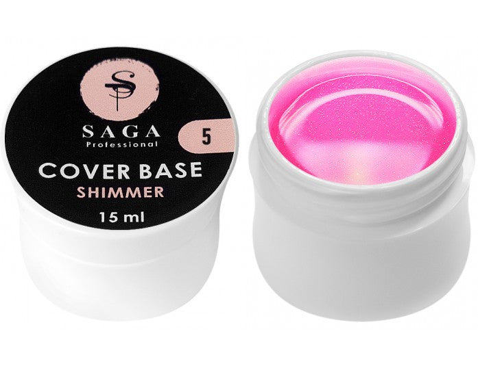 База с шиммером Saga Professional Shimmer No. 5 ярко-розовый 15 мл