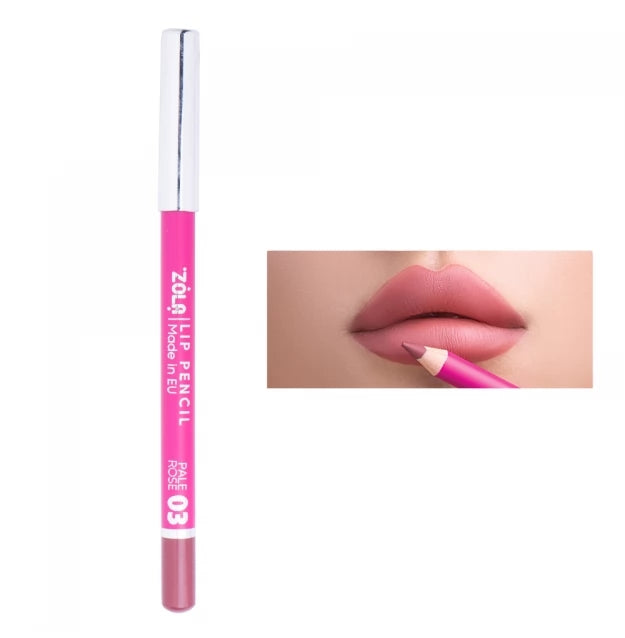 Карандаш для губ ZOLA 03 Pale Rose, бледно-розовый