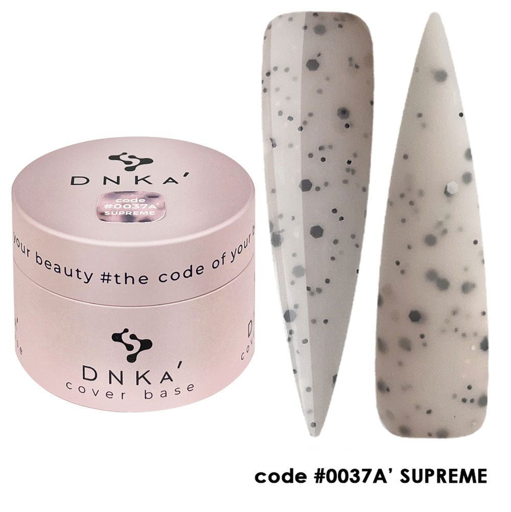 Камуфляжная база DNKa Cover Base #0037A' Supreme молочно-бежевый с черной и белой крошкой, 30 мл