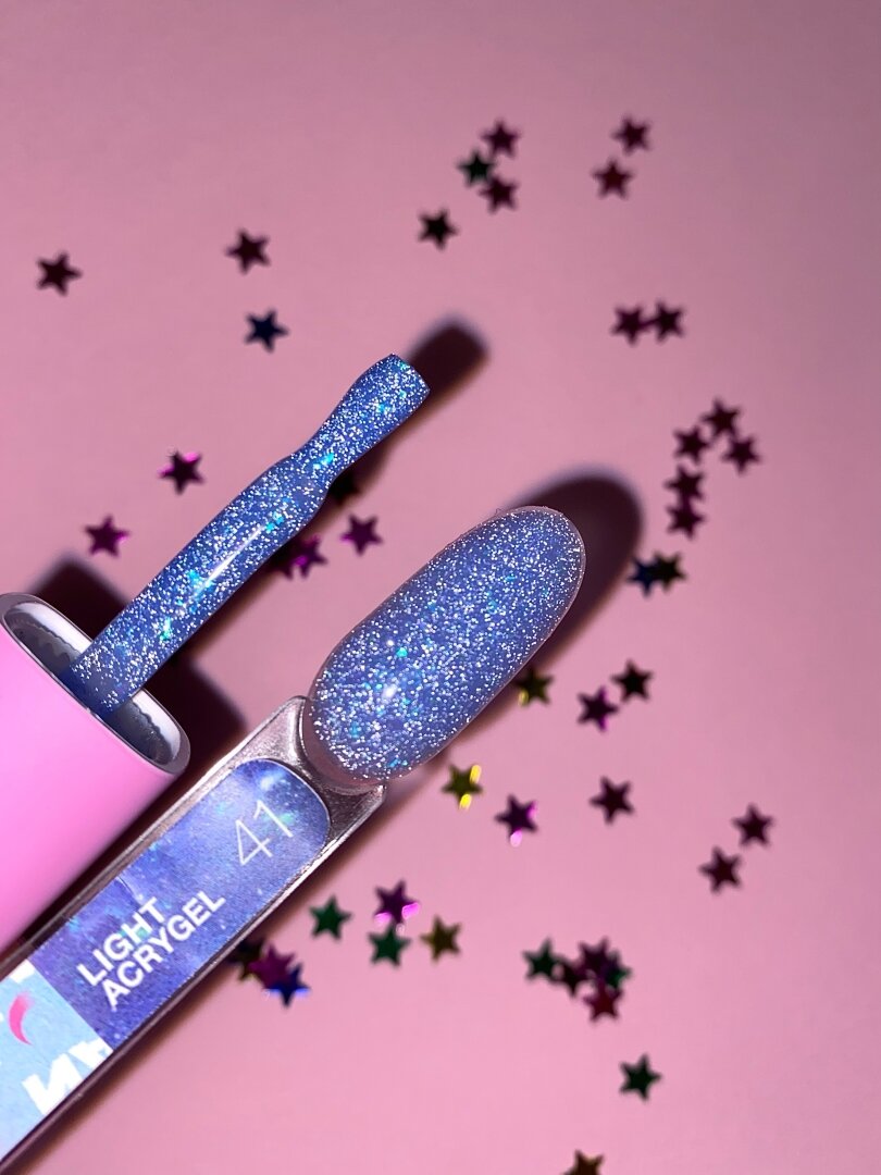 Жидкий гель LunaMoon Light Acrygel № 41 синий светоотражающий, 13 мл