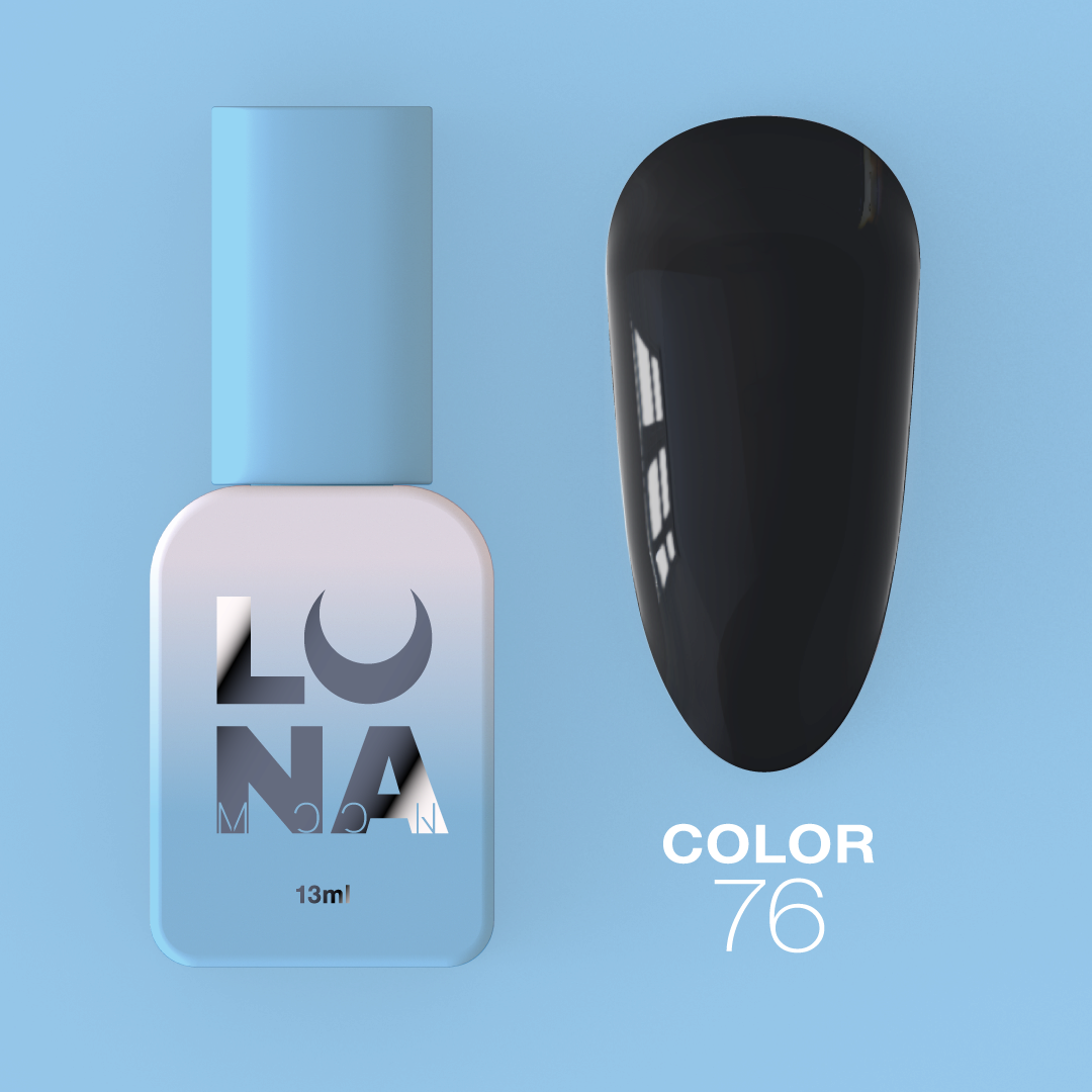 Гель-лак LunaMoon Color No. 76 серо-черный, 13 мл