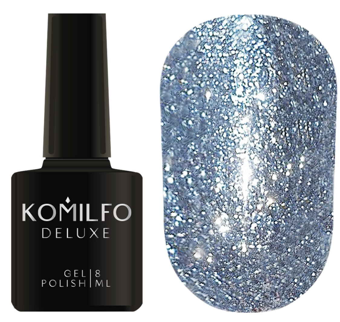 KOMILFO LIQUID GLAM GEL LGG010 (SILVER-BLUE), 8 ML (гель-лак)
