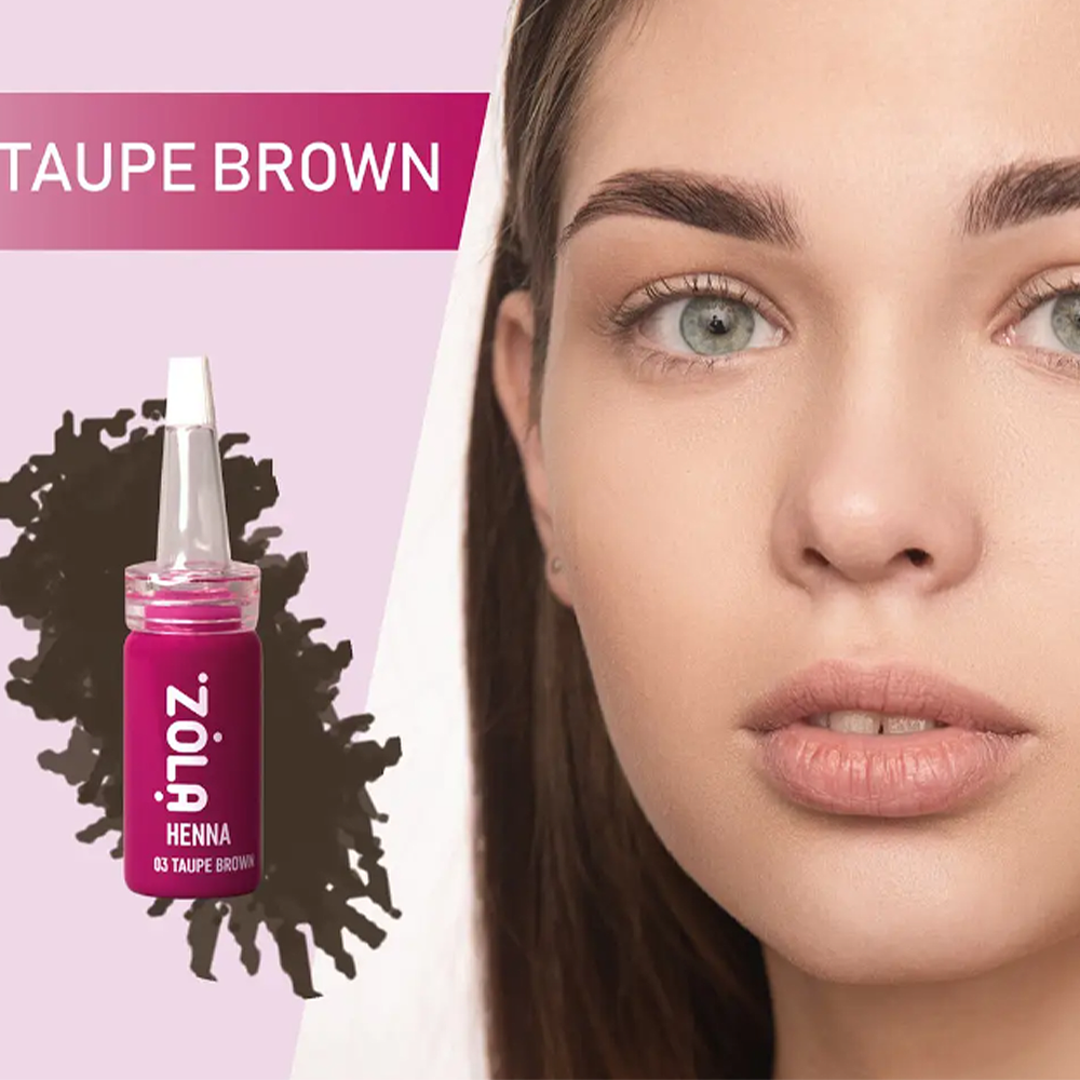 Хна для бровей ZOLA professional 03 Taupe Brown светло-коричневый, 10 г