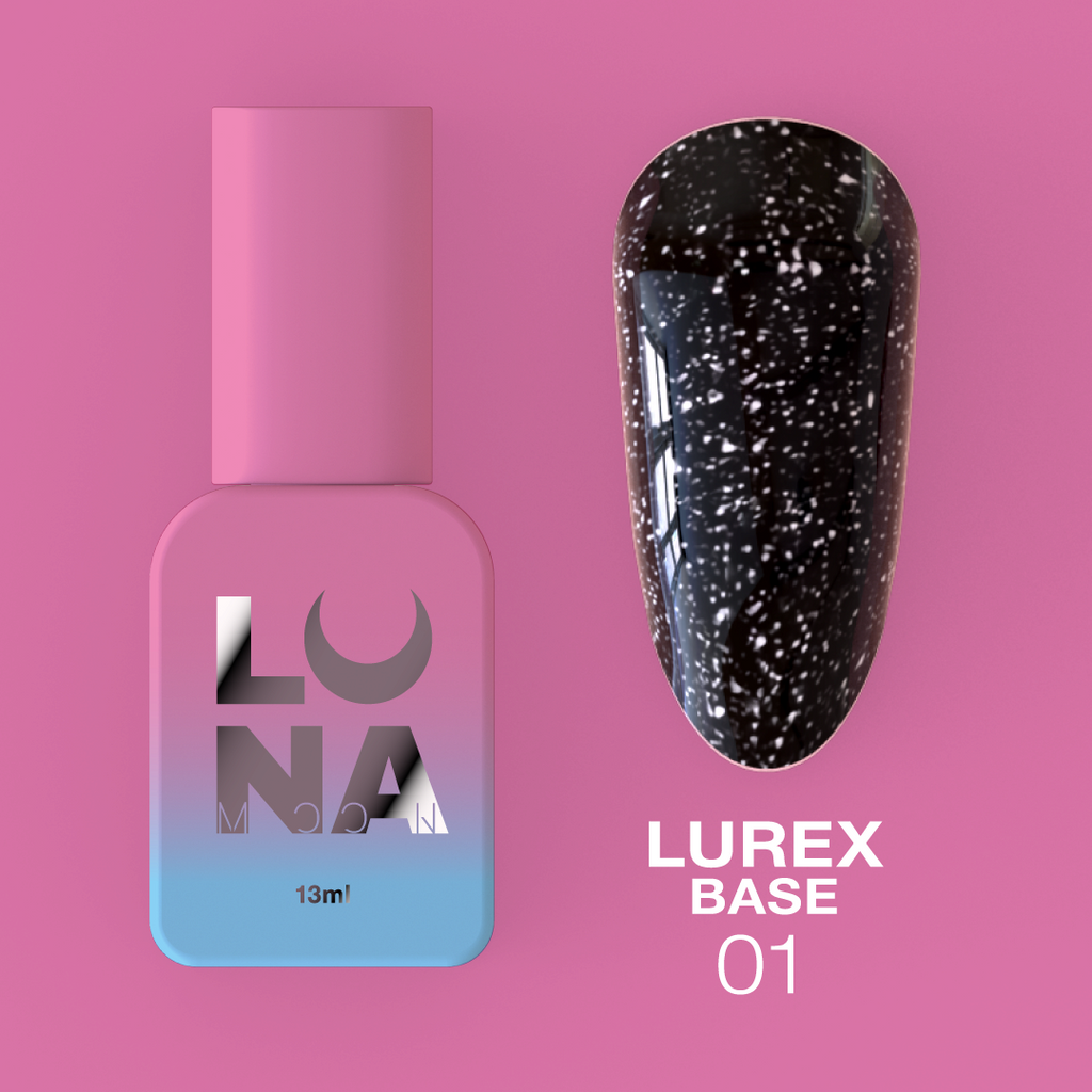 Камуфляжная светоотражающая база LunaMoon Lurex Base No. 1, 13 мл (база для ногтей)