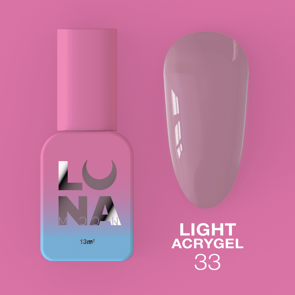 Рідкий гель LunaMoon Light Acrygel № 33 пастельно-фіолетовий, 13 мл
