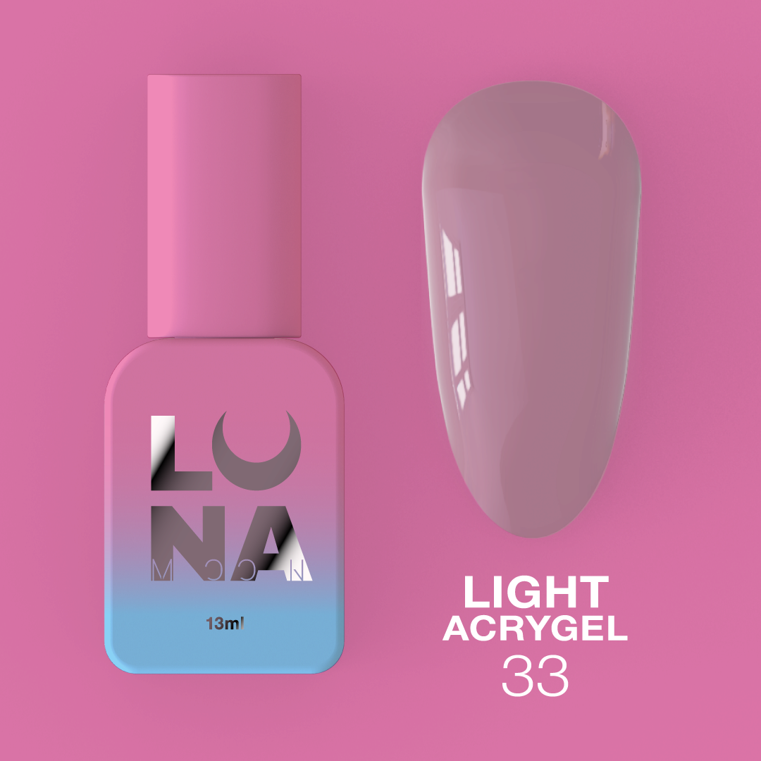 Жидкий гель LunaMoon Light Acrygel № 33 пастельно-фиолетовый, 13 мл