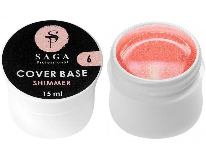 База с шиммером Saga Professional Shimmer #6 персиковый, 15 мл