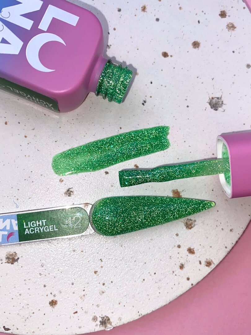 Жидкий гель LunaMoon Light Acrygel № 42 зеленый светоотражающий, 13 мл