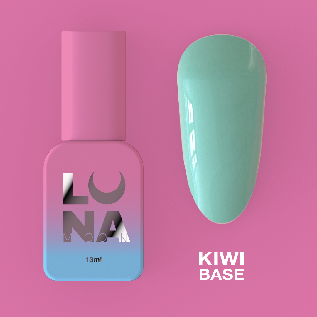 Камуфлирующая база для ногтей LunaMoon Base Kiwi в мятном оттенке, 13 мл