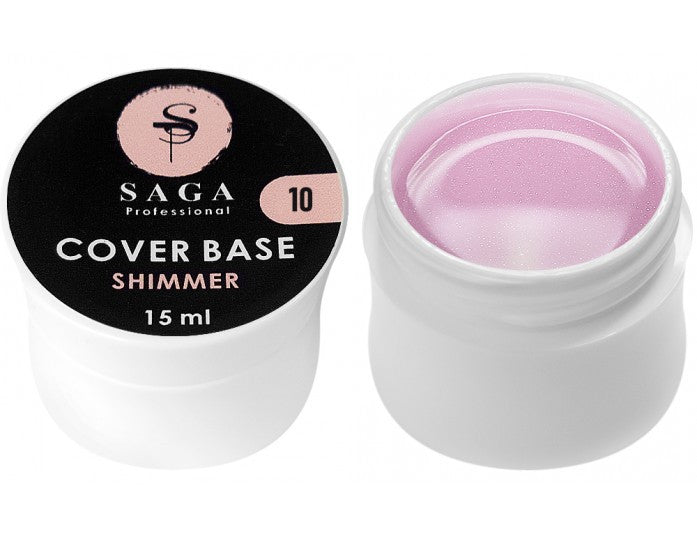 База с шиммером Saga Professional Shimmer #10 сиренево-розовый, 15 мл