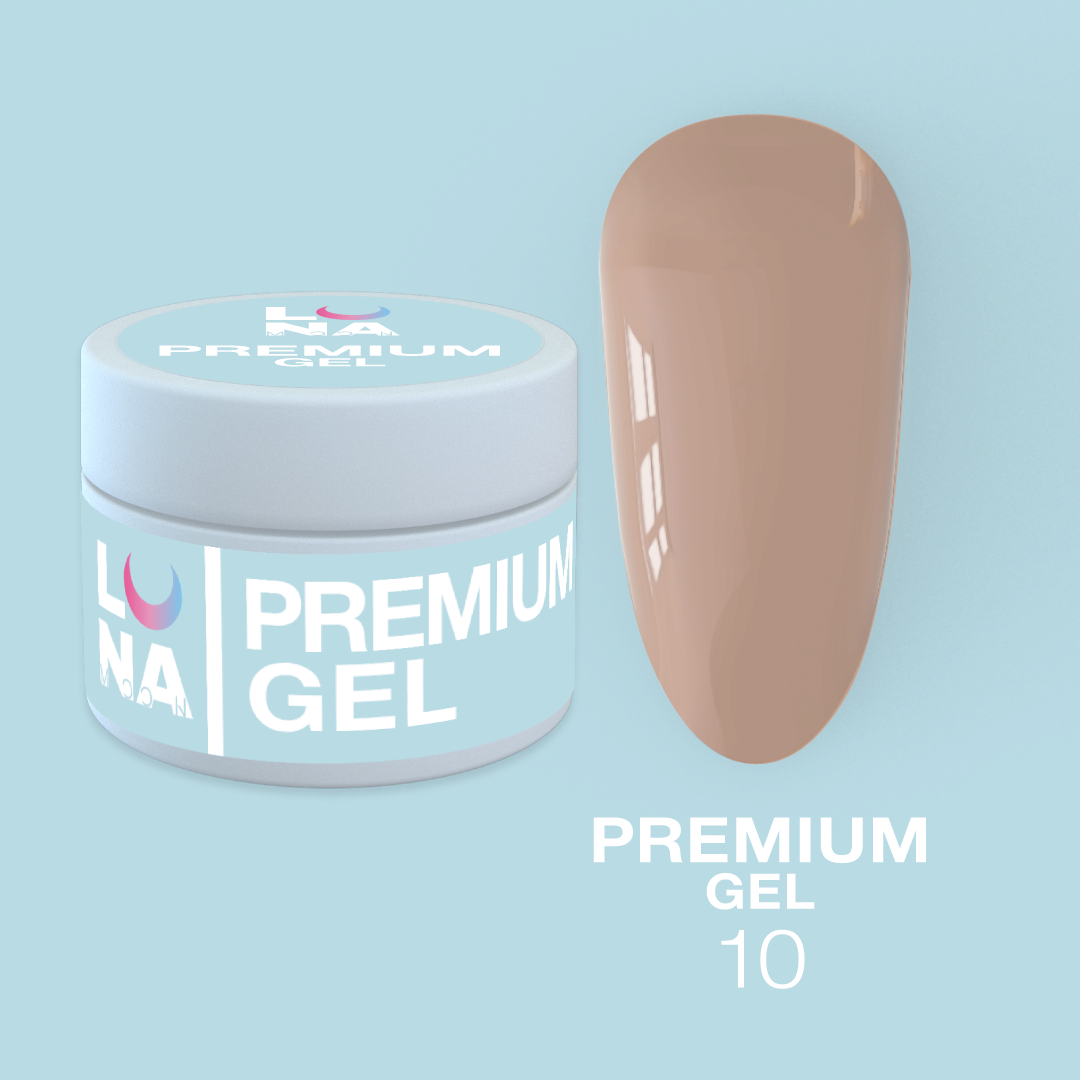 Гель для наращивания ногтей капучино LunaMoon Gel Premium № 10, 15 мл