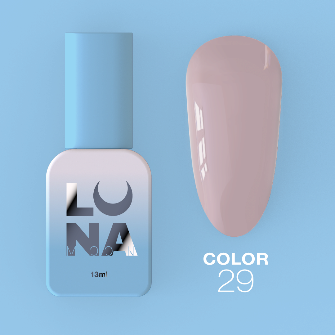 Гель-лак LunaMoon Color No. 29 светло-серо-розовый, 13 мл