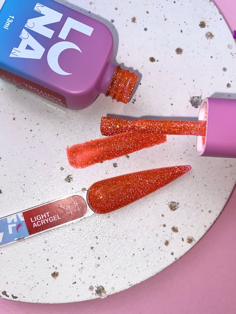Жидкий гель LunaMoon Light Acrygel № 44 оранжевый светоотражающий, 13 мл